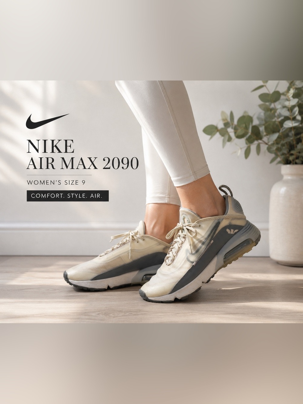 Nike Air Max 2090 Photon Dust Gray Running Shoes Women’s Size 9